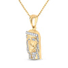 10k Yellow Gold Mens Round Diamond Jesus Face Charm Pendant 1/3 Cttw