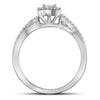14k White Gold Princess Diamond Bridal Wedding Ring Band Set 1/3 Cttw