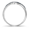 10k White Gold Womens Round Blue Color Enhanced Diamond Fashion Ring 1/5 Cttw
