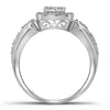 10k White Gold Womens Round Diamond Square Halo Cluster Ring 1/5 Cttw