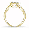 10k Yellow Gold Round Diamond Cluster Bridal Wedding Engagement Ring 1/5 Cttw