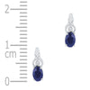 10k White Gold Womens Oval Synthetic Blue Sapphire Stud Earrings 7/8 Cttw