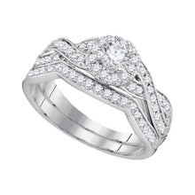  14k White Gold Round Diamond Bridal Wedding Ring Band Set 1/4 Cttw