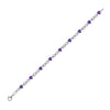 Sterling Silver Womens Heart Synthetic Amethyst Heart Bracelet 5-1/2 Cttw