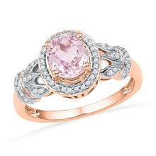  10k Rose Gold Womens Oval Morganite Diamond Solitaire Ring 1 Cttw