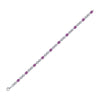 Sterling Silver Womens Oval Synthetic Pink Sapphire Fashion Bracelet 4-3/4 Cttw