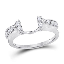  14k White Gold Womens Round Diamond Wrap Ring Guard Enhancer 1/3 Cttw