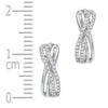 10k White Gold Womens Round Diamond Hoop Earrings 1/5 Cttw