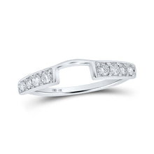  14k White Gold Womens Round Diamond Ring Guard Wrap Solitaire Enhancer 1/4 Cttw