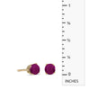 14k Yellow Gold Round Ruby Stud Earrings