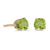 14k Yellow Gold Round Peridot Stud Earrings