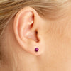 14k Yellow Gold Round Rhodolite Garnet Stud Earrings