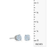 14k White Gold Round Aquamarine Stud Earrings