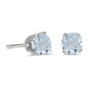 14k White Gold Round Aquamarine Stud Earrings
