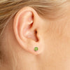 14k White Gold Round Peridot Stud Earrings