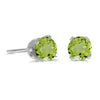 14k White Gold Round Peridot Stud Earrings