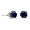 14k White Gold Round Sapphire Stud Earrings
