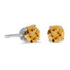 14k White Gold Round Citrine Stud Earrings