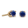 14k Yellow Gold Round Sapphire Screw-back Stud Earrings