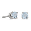 14k White Gold Round Aquamarine Screw-back Stud Earrings