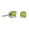 14k White Gold Round Peridot Screw-back Stud Earrings
