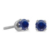 14k White Gold Round Sapphire Screw-back Stud Earrings