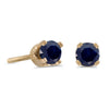 14k Yellow Gold Round Sapphire Stud Earrings