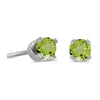 14k White Gold Round Peridot Stud Earrings
