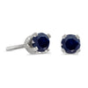 14k White Gold Round Sapphire Stud Earrings