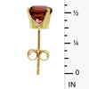14k Yellow Gold Round Garnet Stud Earrings