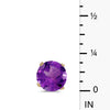 14k Yellow Gold Round Amethyst Stud Earrings