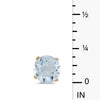 14k Yellow Gold Round Aquamarine Stud Earrings