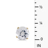 14k Yellow Gold Round White Topaz Stud Earrings