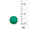 14k Yellow Gold Round Emerald Stud Earrings