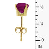 14k Yellow Gold Round Ruby Stud Earrings