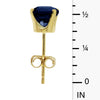14k Yellow Gold Round Sapphire Stud Earrings
