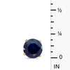14k Yellow Gold Round Sapphire Stud Earrings