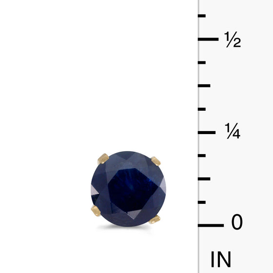 14k Yellow Gold Round Sapphire Stud Earrings