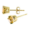 14k Yellow Gold Round Citrine Stud Earrings