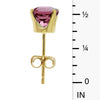 14k Yellow Gold Round Rhodolite Garnet Stud Earrings