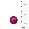 14k Yellow Gold Round Rhodolite Garnet Stud Earrings