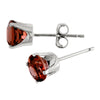 14k White Gold Round Garnet Stud Earrings