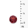 14k White Gold Round Garnet Stud Earrings