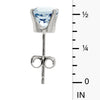 14k White Gold Round Aquamarine Stud Earrings