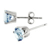 14k White Gold Round Aquamarine Stud Earrings