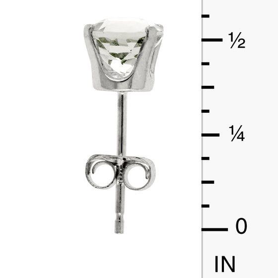 14k White Gold Round White Topaz Stud Earrings
