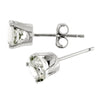 14k White Gold Round White Topaz Stud Earrings