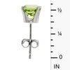 14k White Gold Round Peridot Stud Earrings