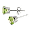 14k White Gold Round Peridot Stud Earrings