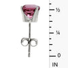 14k White Gold Round Rhodolite Garnet Stud Earrings
